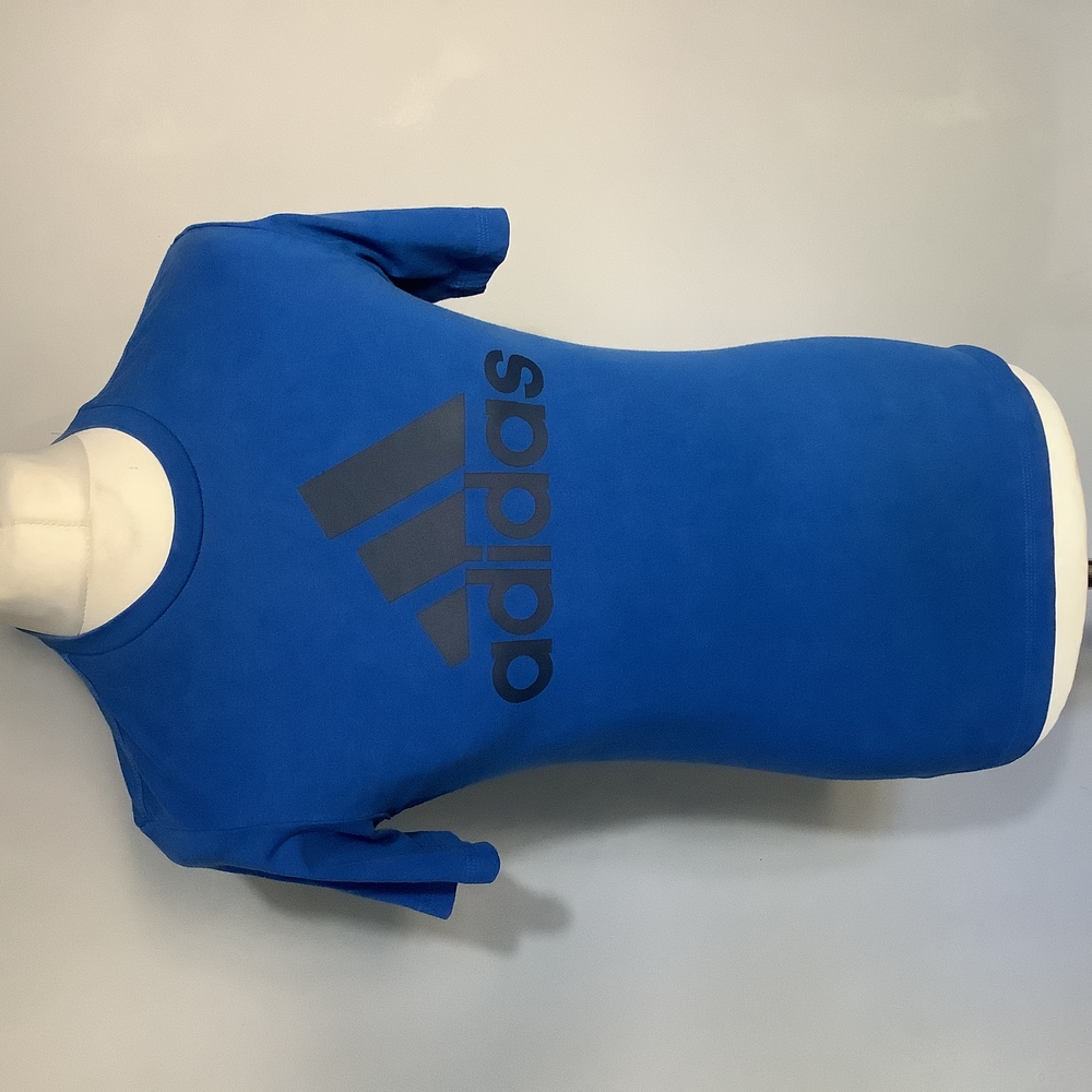 Adidas Spellout Crew Neck T Shirt - Size XS - Royal Blue - P2P 16โ - Picture 1 of 7